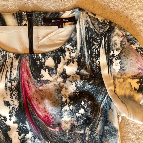 Rachel Roy marble print short sleeve dress Sz 2 - Picture 7 of 7